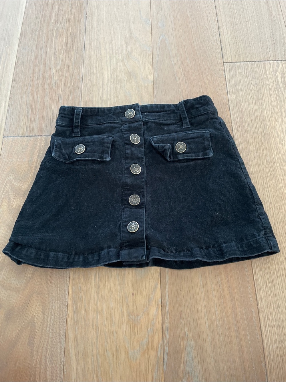 Crewcuts Black Button-Front Corduroy Skirt